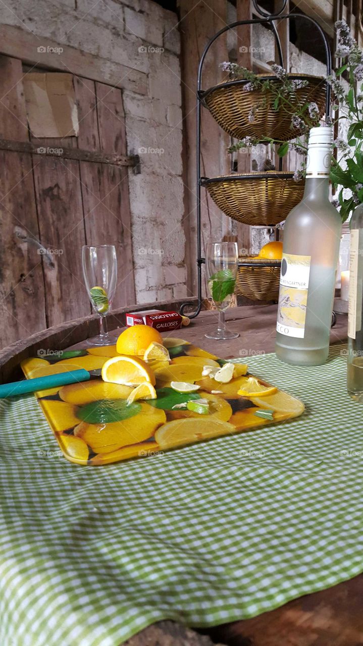 preparing drinks for summer party with friends