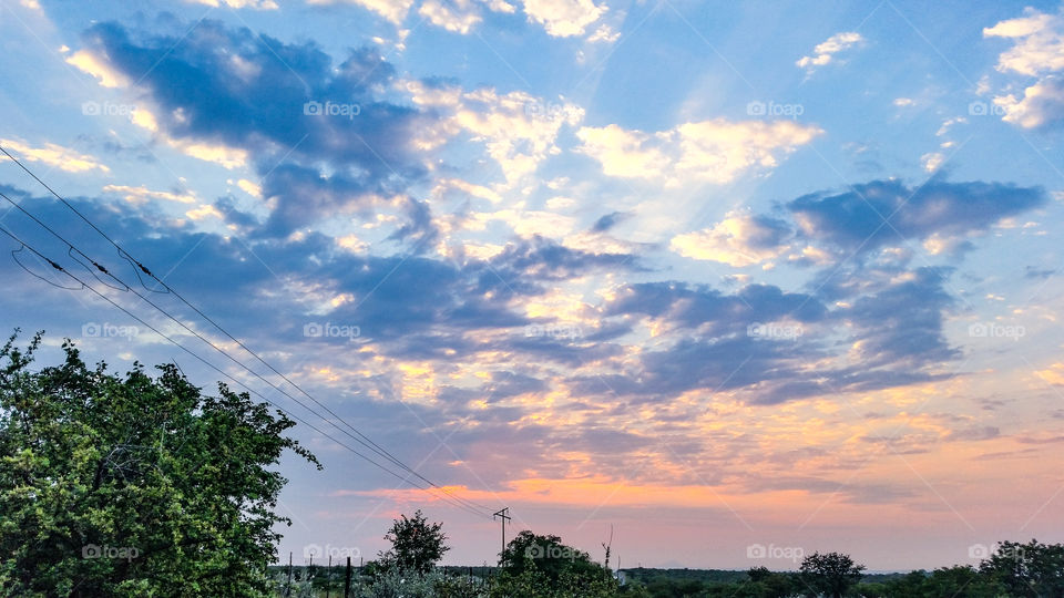 Sunset on a cloudy day over the bushveld
