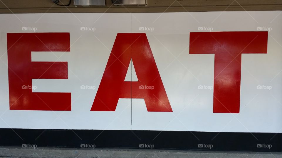 Sign on a street food stall