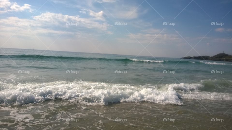 View of hellesto beach norway