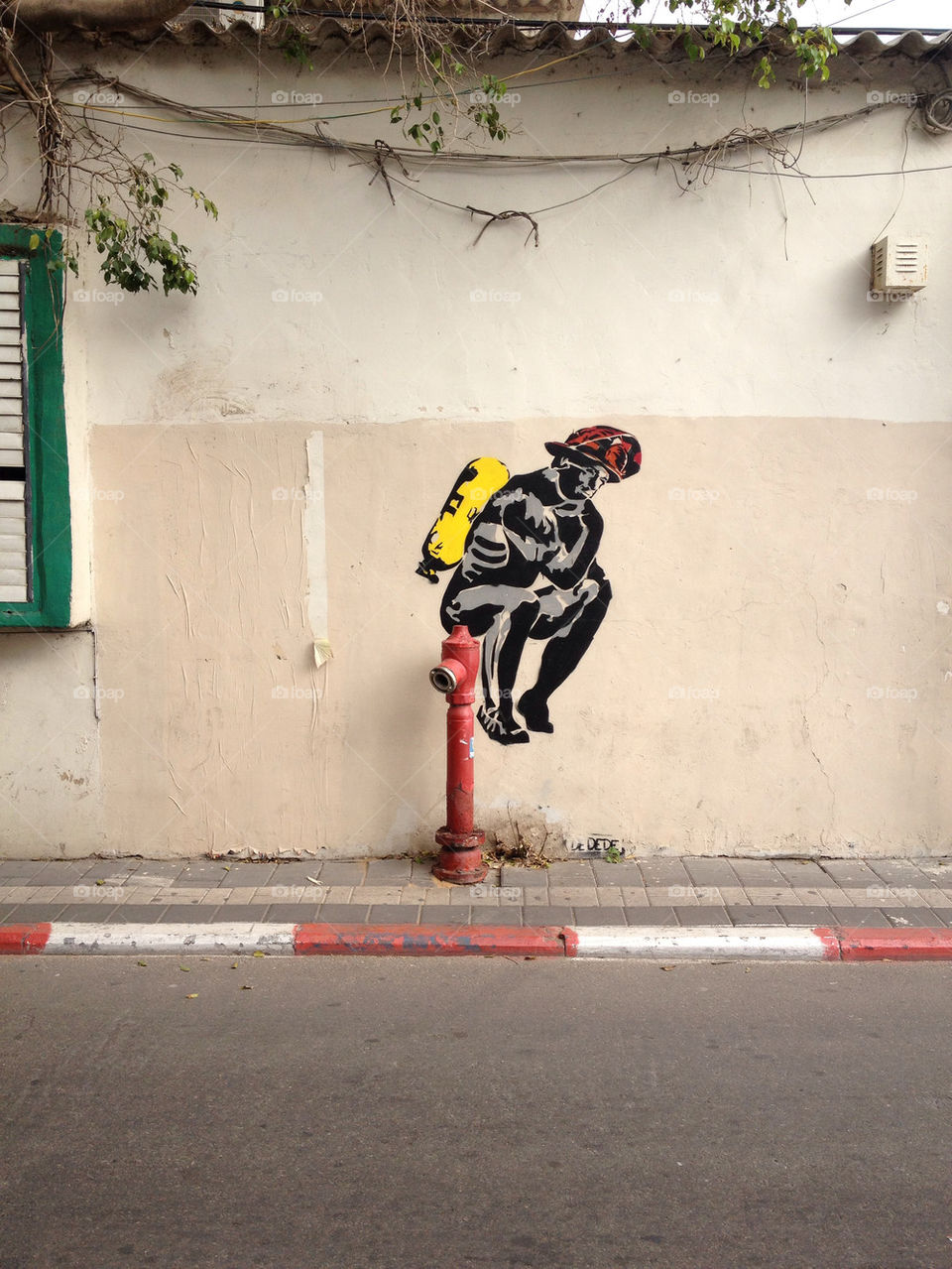 street graffiti fireman art by talkess