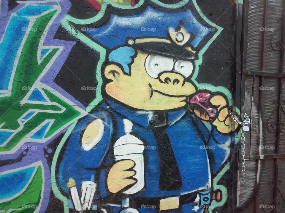 officer Wiggins. mural painting