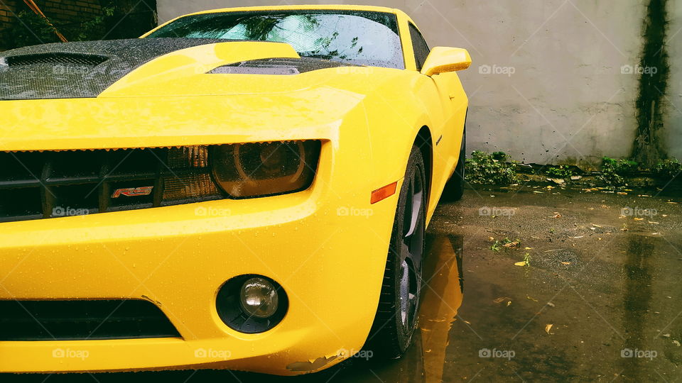 yellow chevrolet car