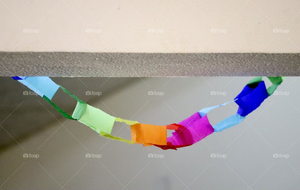 Paper chain rainbow colours 