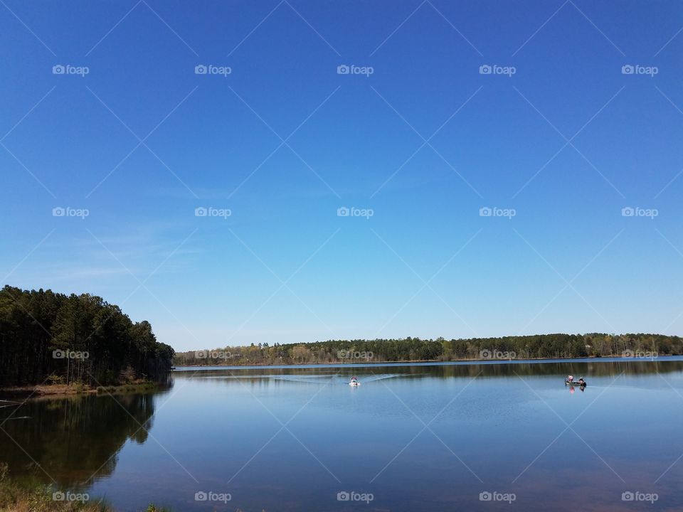 blue lake of glass