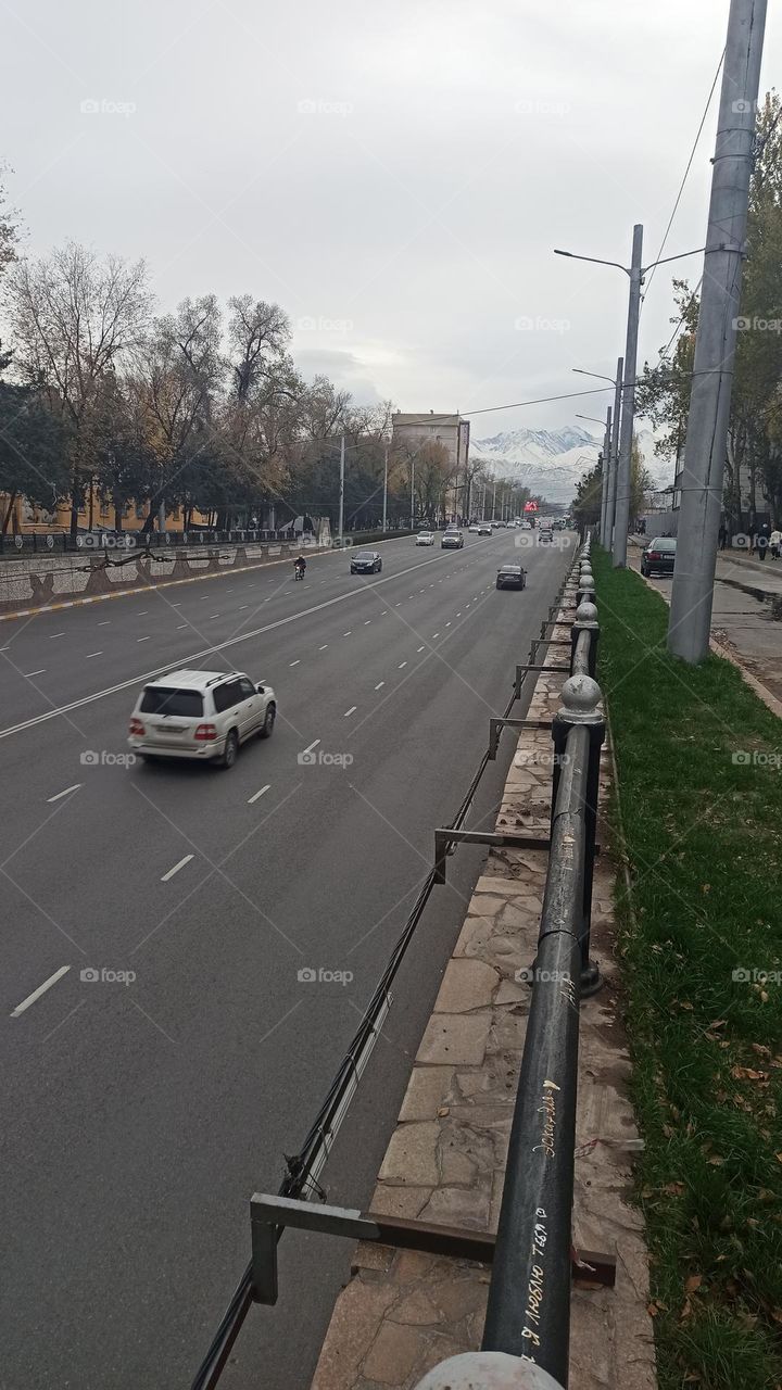 Road to mountains Card are in harry but snow mountain is waiting calm