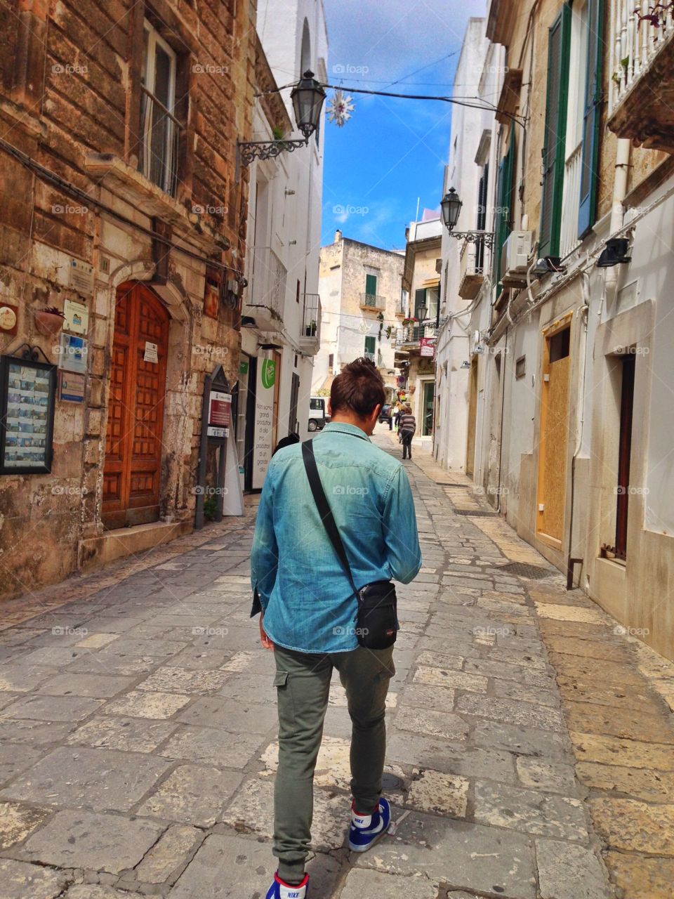 Walking in a old street. Walking in a old street in my holiday in the south of Italy