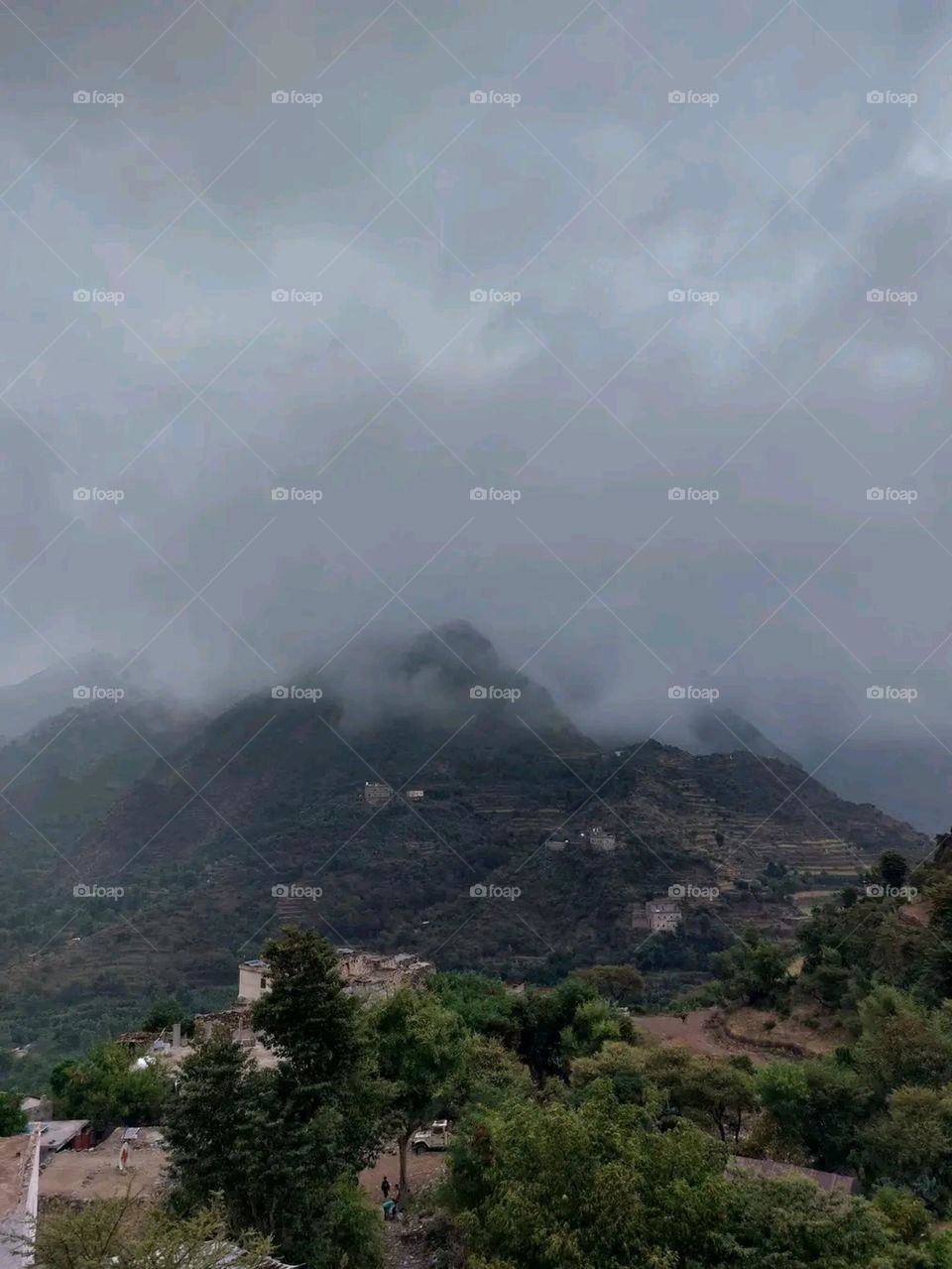 Glory be to God, the magnificent and picturesque view and the natural green trees are a view that is nothing more wonderful than it