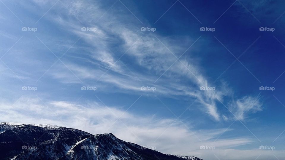 beautiful clouds over the mountain