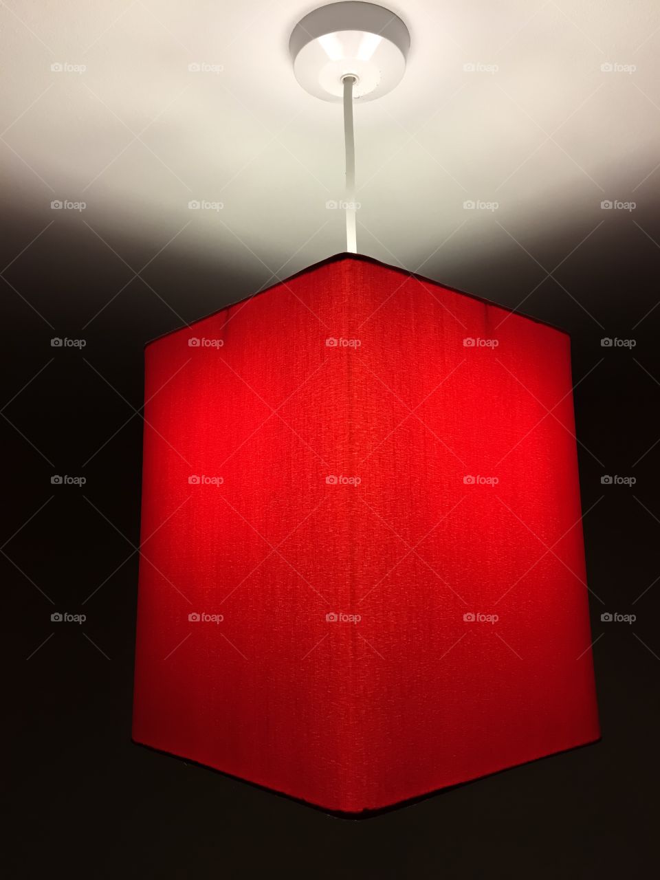 Close up red ceiling lamp