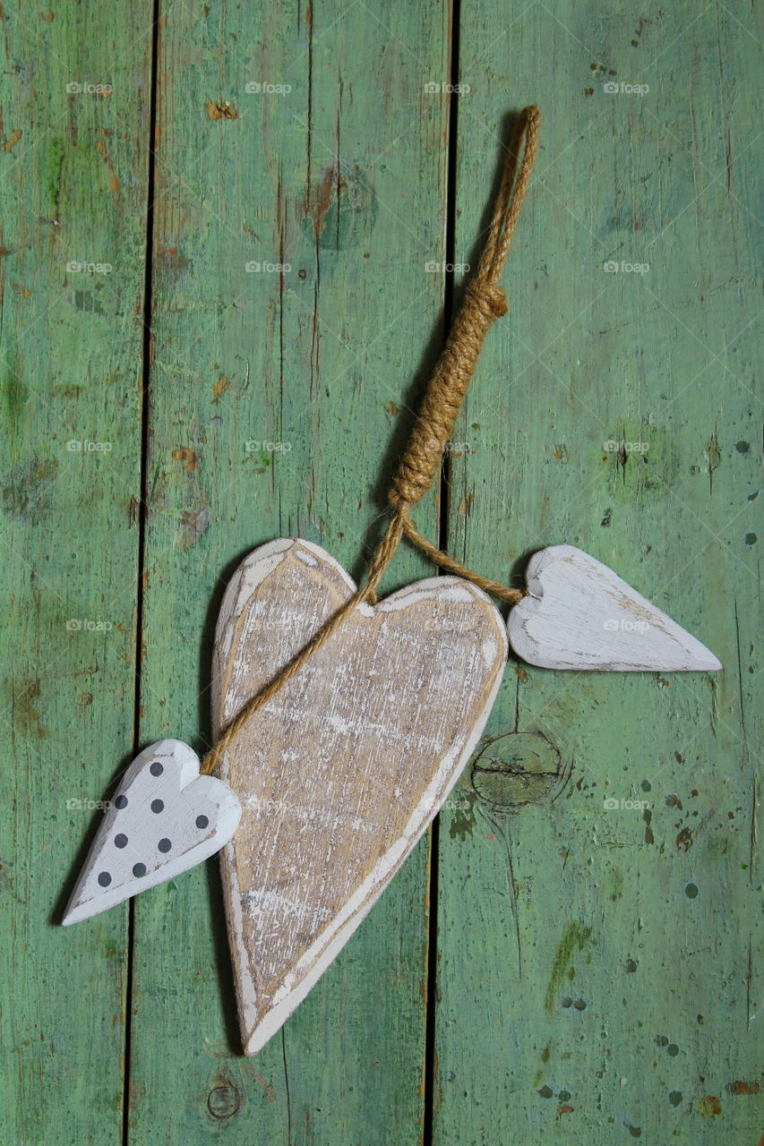 Wooden heart decorations