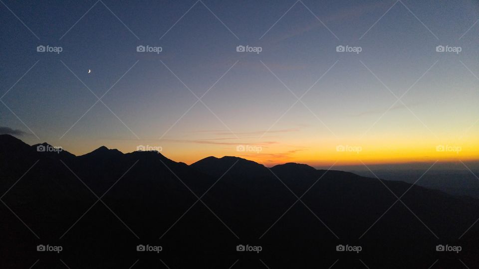 A beautiful mountain sunset in Tatry mountains, Slovakia