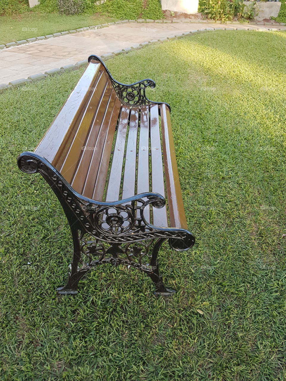 A unique seat on the garden.