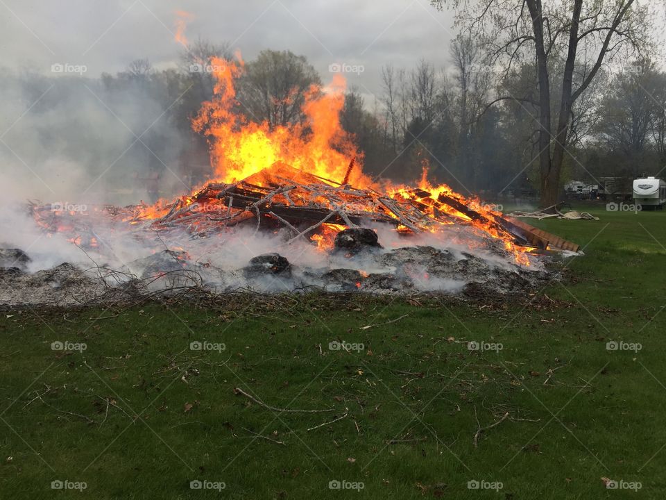 Bonfire at the campgrounds 