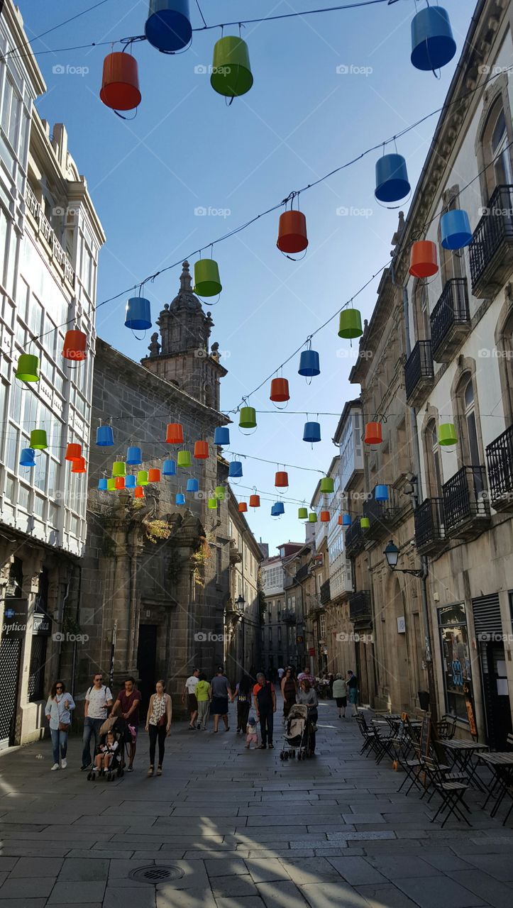 Street decoration, Santiago de Compostela, Spain.