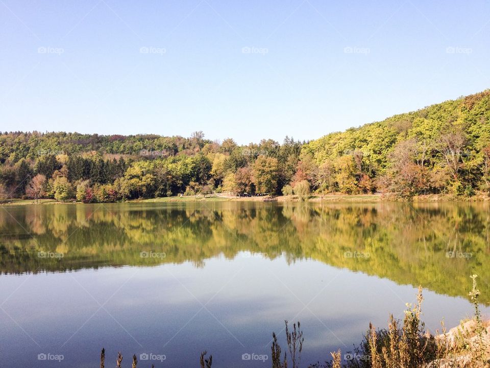 October lake reflection