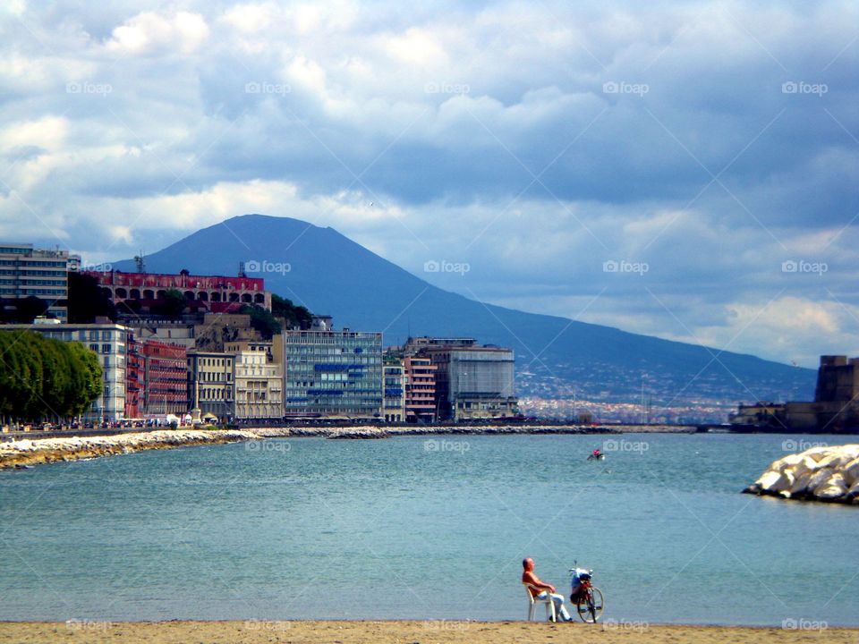 Caracciolo street and the sea. ( Naples - Italy ).