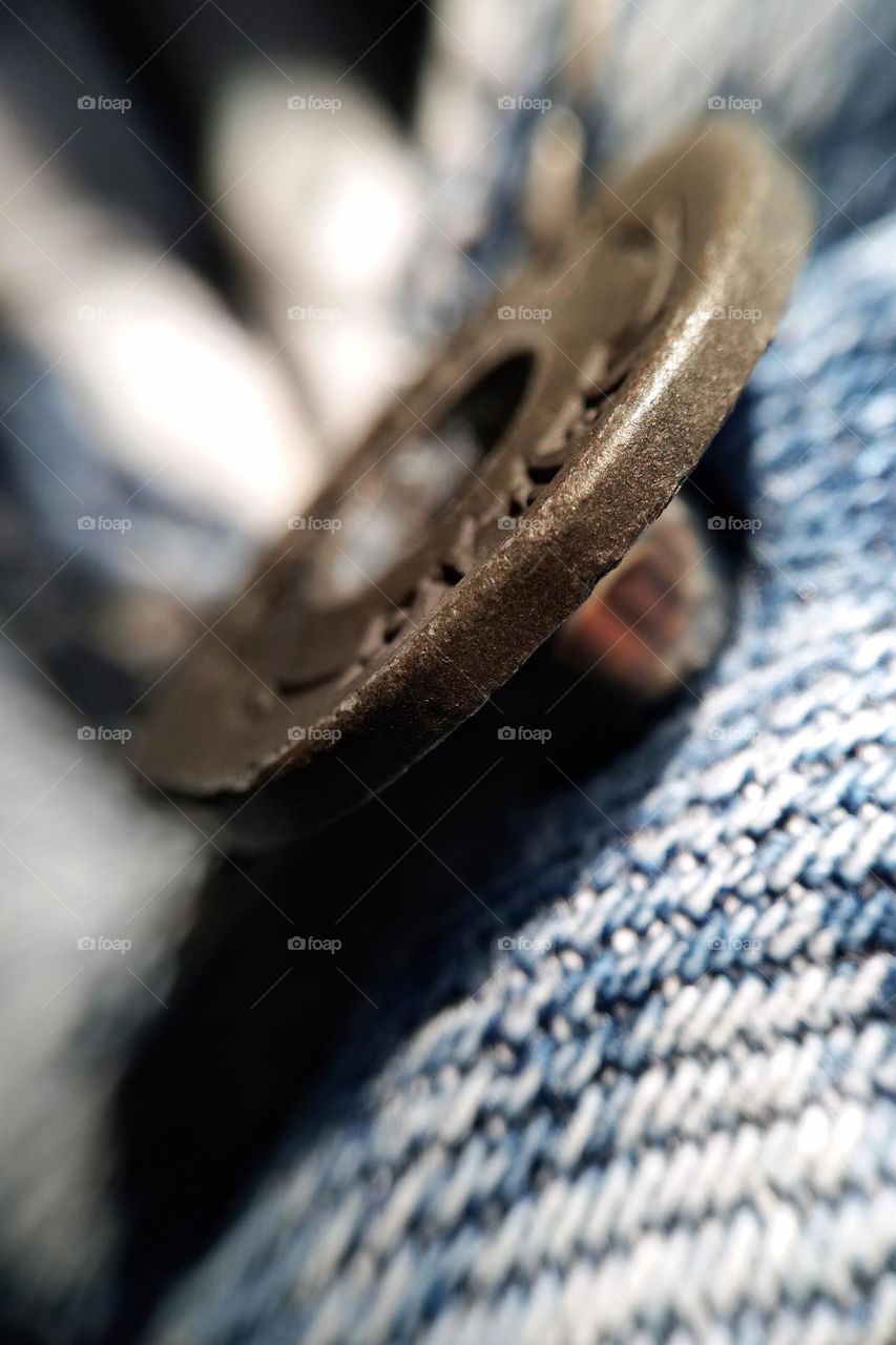 jeans button, closeup