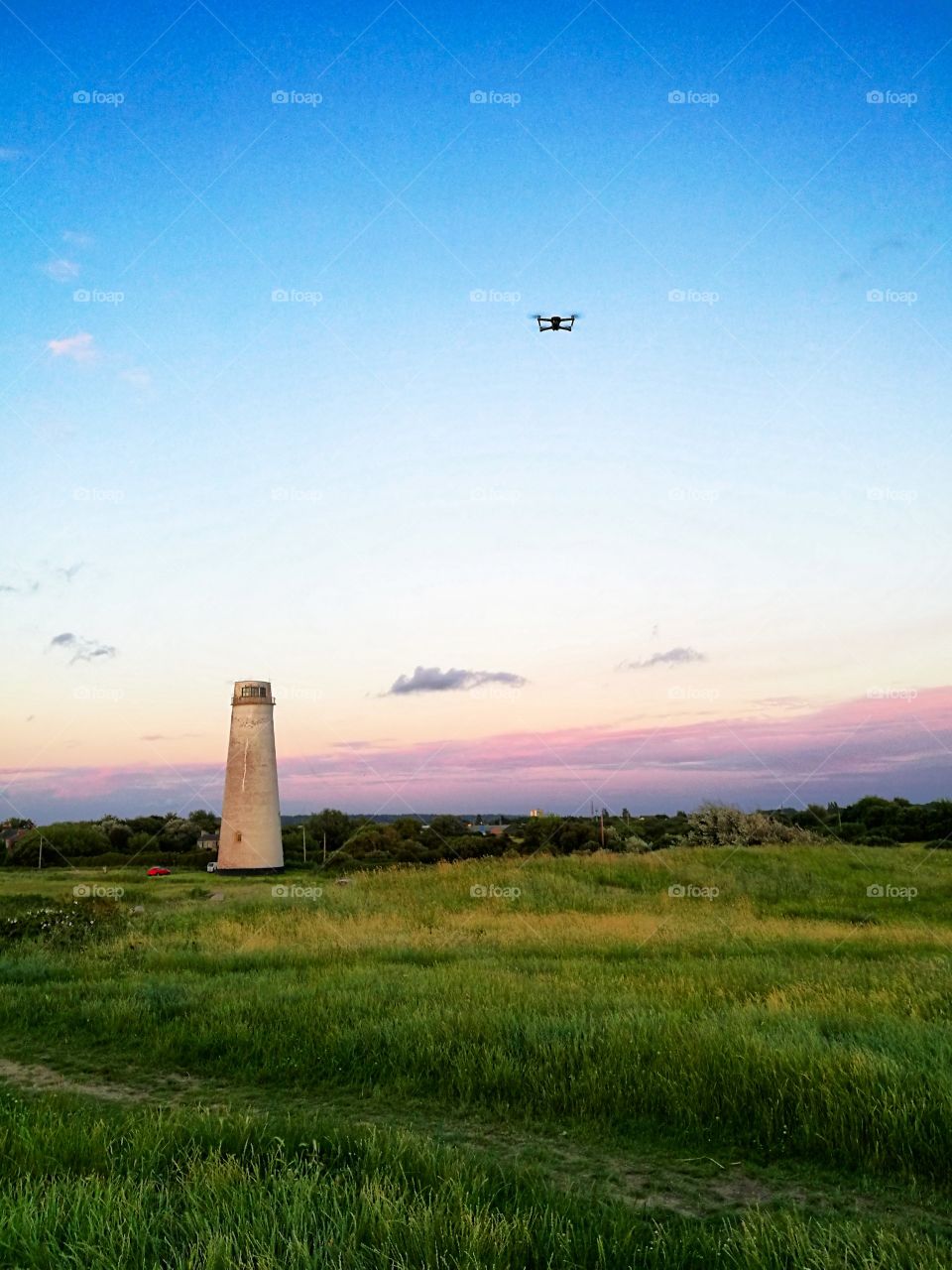 flight of drone Leasowe lighthouse wirral