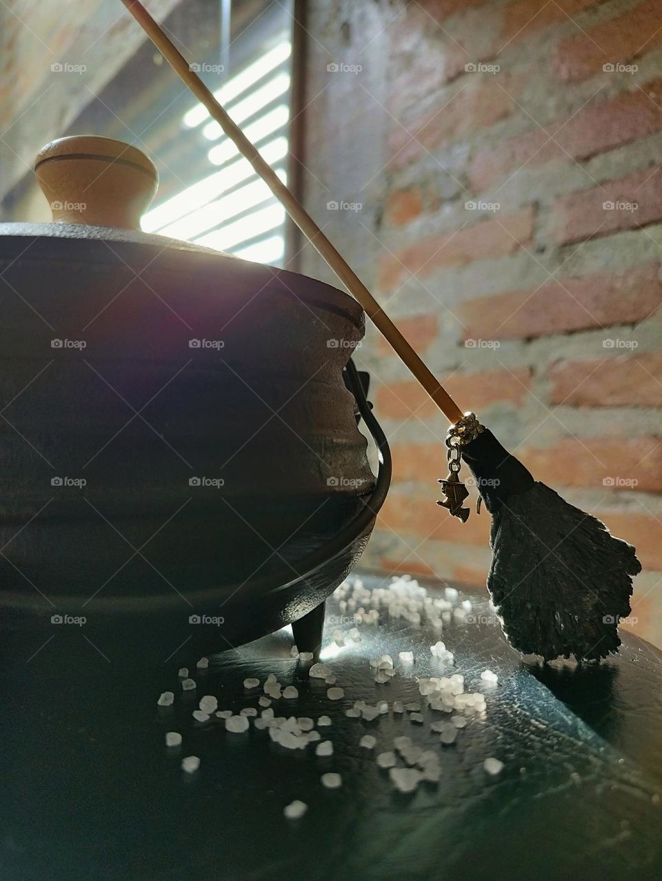 All the ingredients are already inside the cauldron to prepare a magic potion for Halloween...