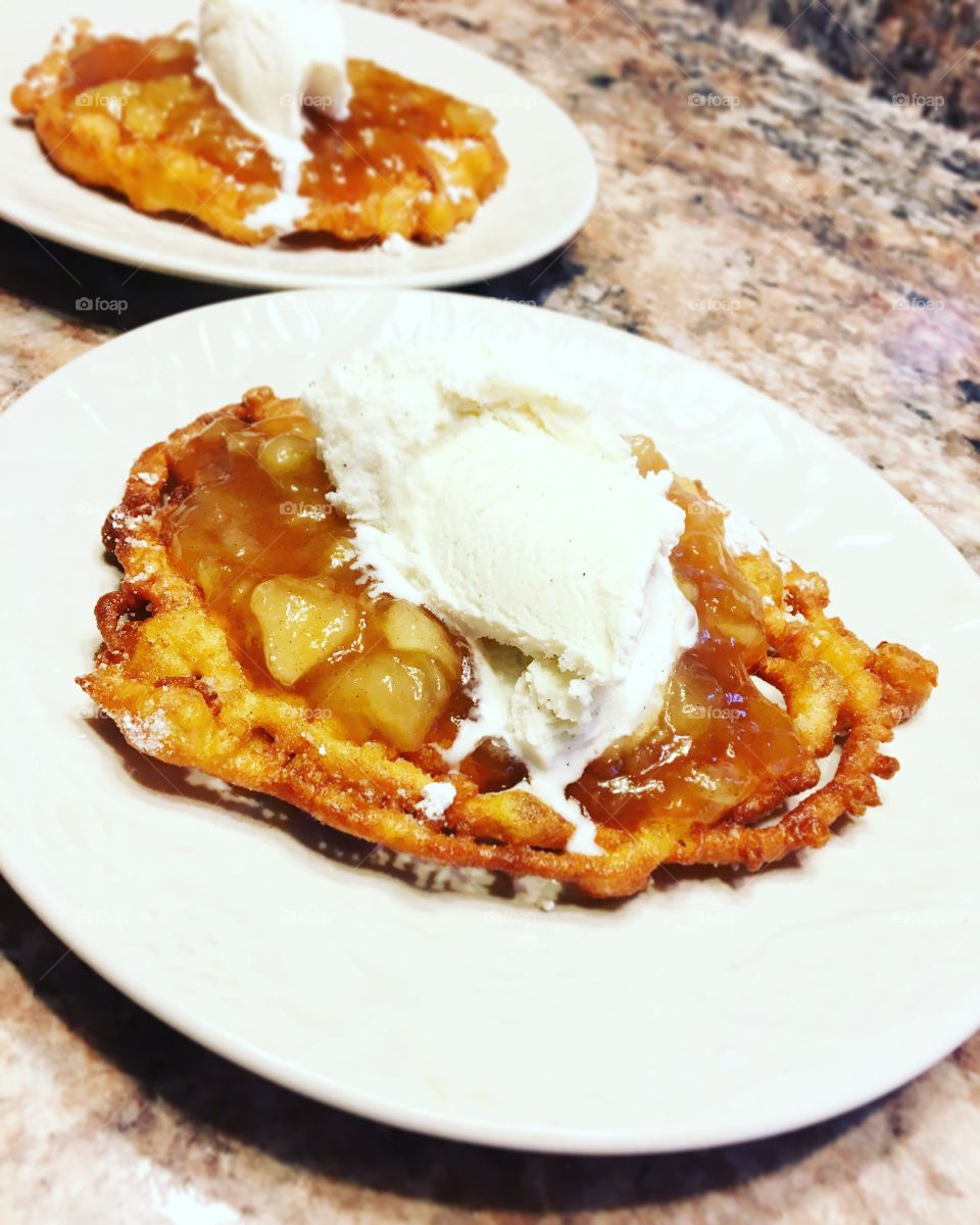 Apple pie funnel cake 