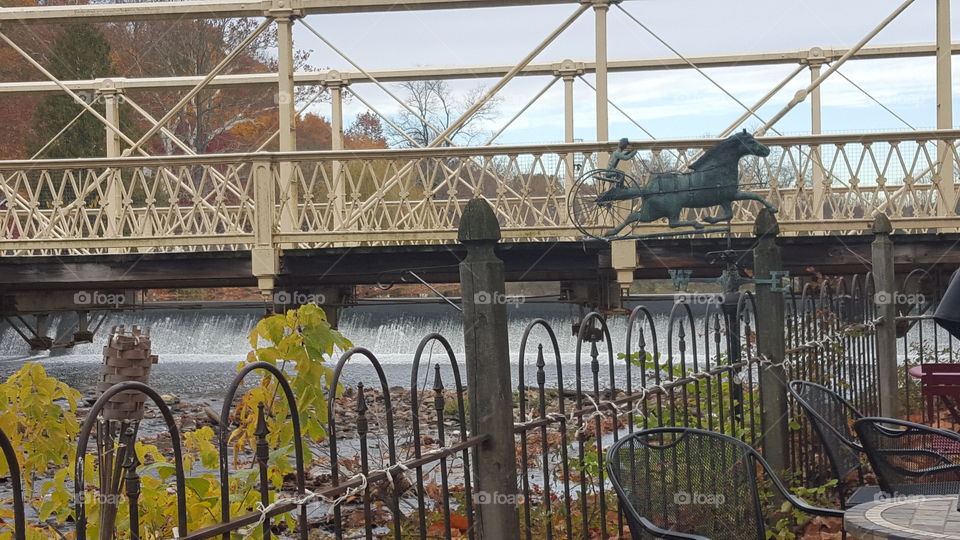 Metal Bridge Over River