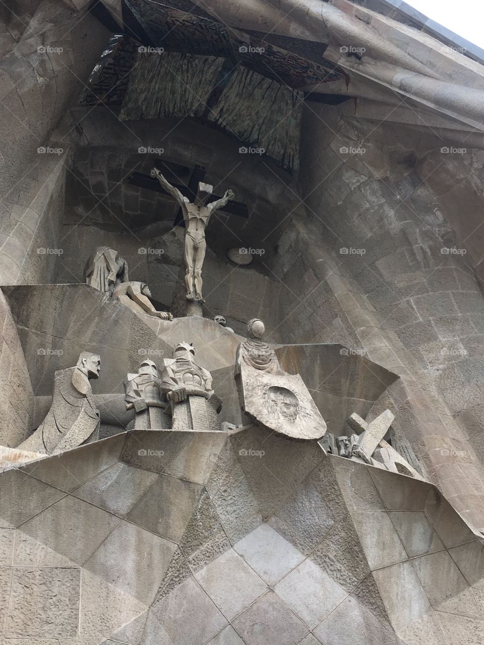 Jesus Crucified, exterior of Sagrada Familia 