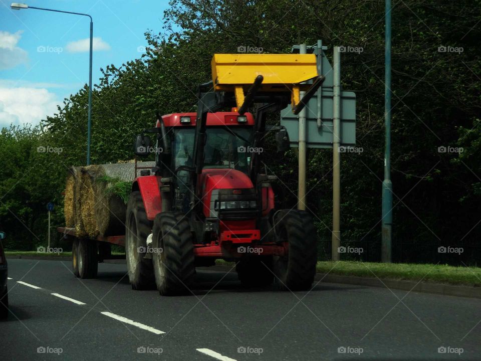 tractor on the road