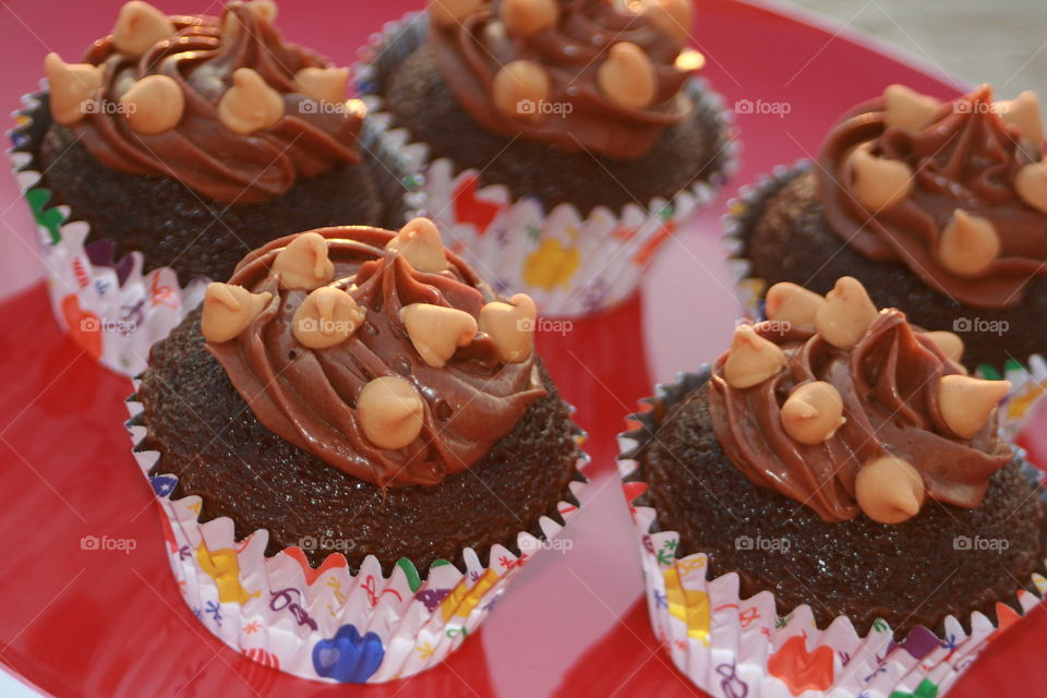 Peanut Butter filled Chocolate Cupcakes 