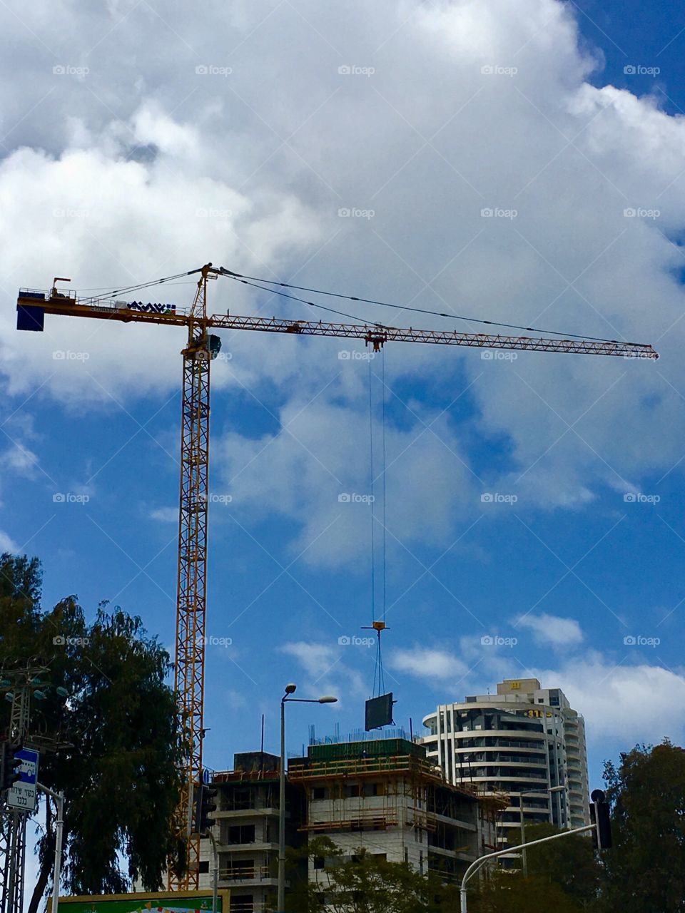 Crane construction of buildings