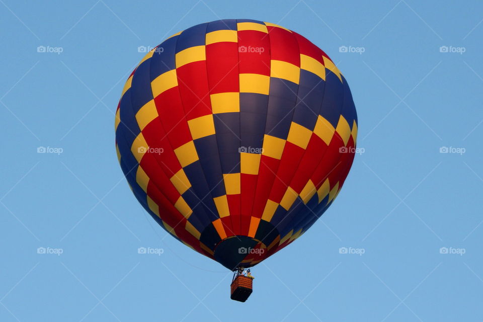 Hot air balloon. Hot air balloon in flight