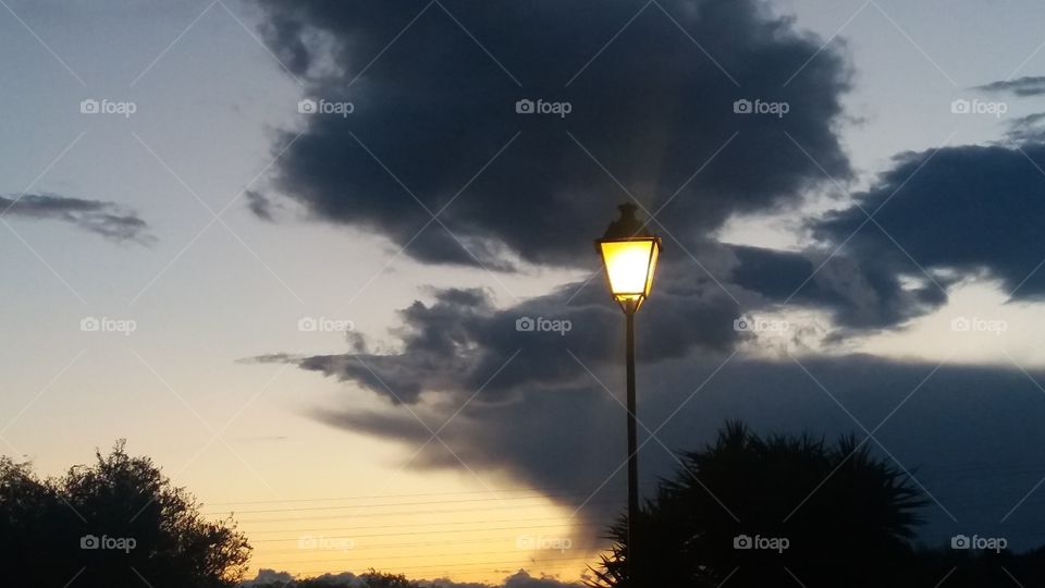 Great cloud Sky on a cold evening in Spain