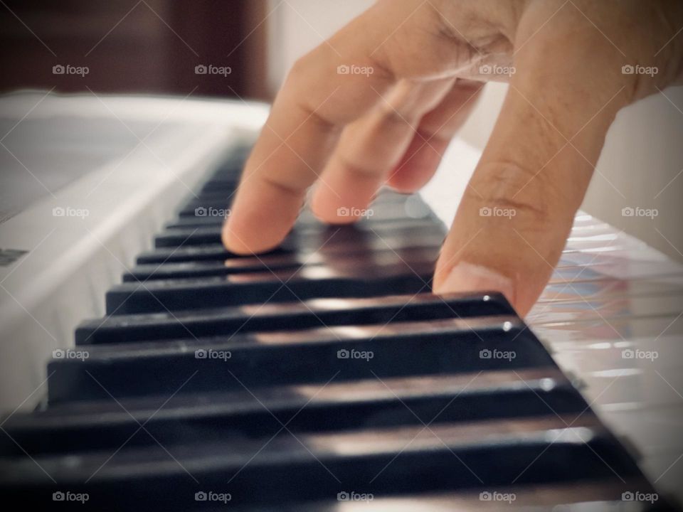 On the piano