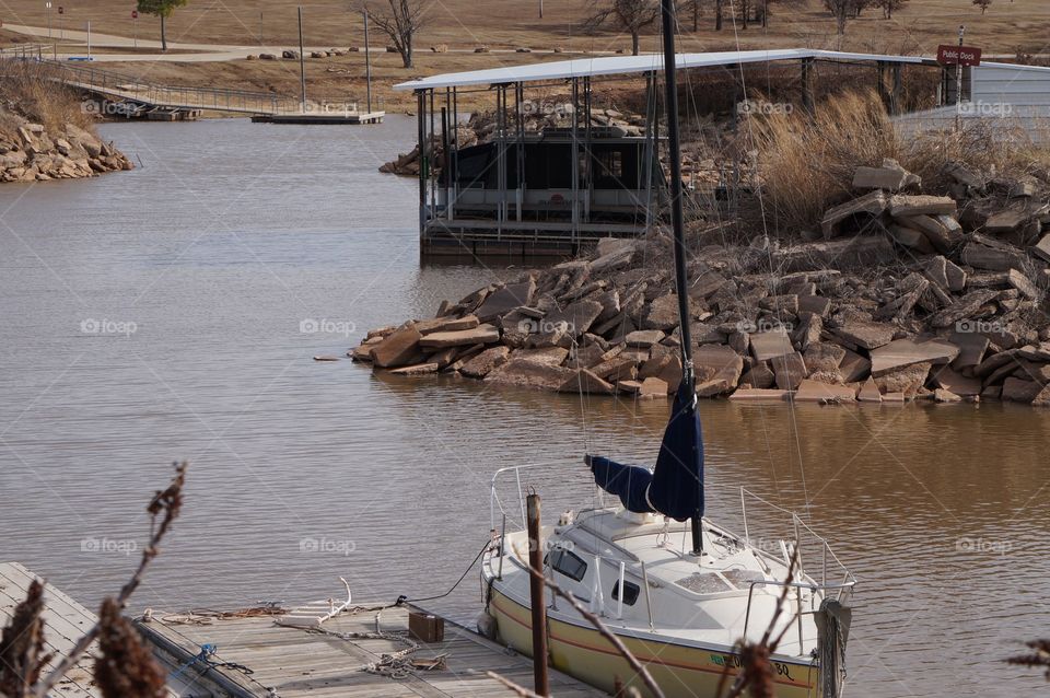 Sleeping Sailboat. Spring is here, time to wake up