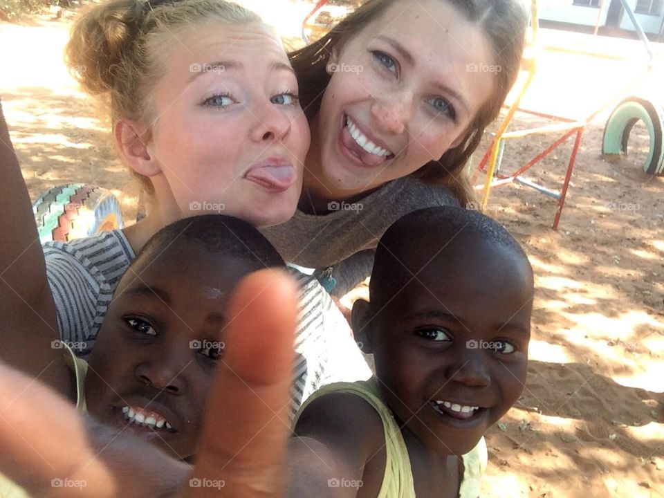 With the kiddos in zim