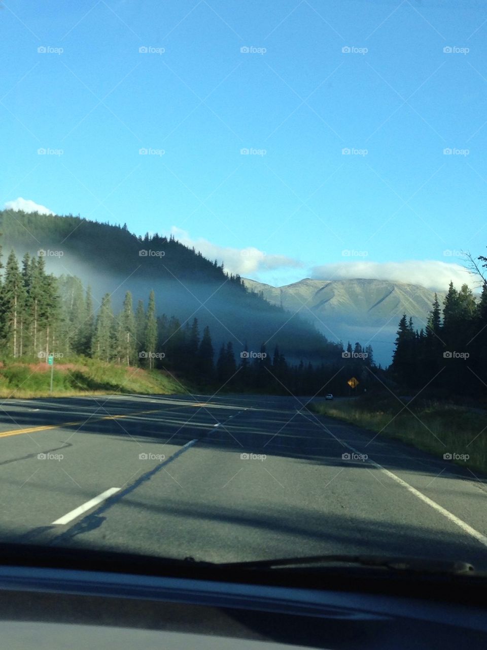 Fog on the road to Seward