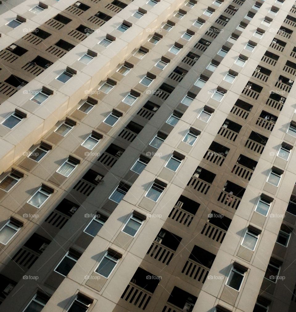 Squares. Windows of apartments