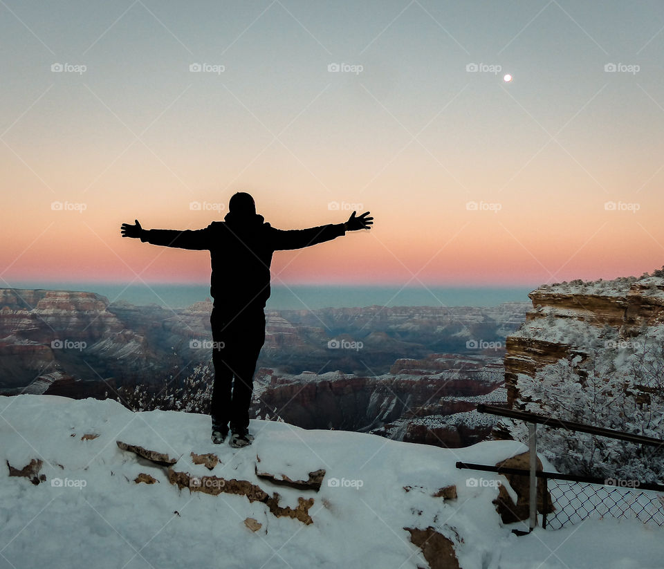 A man looking at the Canyon