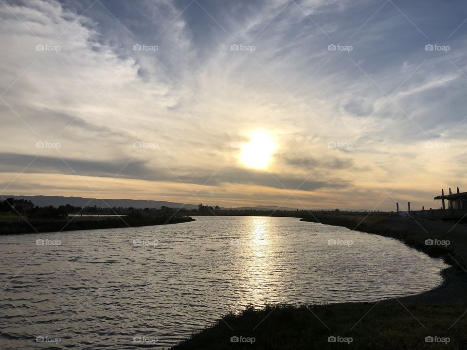 Sunset view over the bay