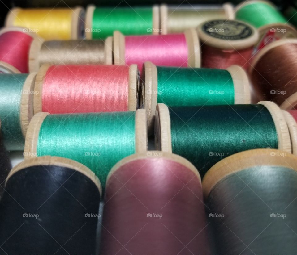 Vintage spools of thread