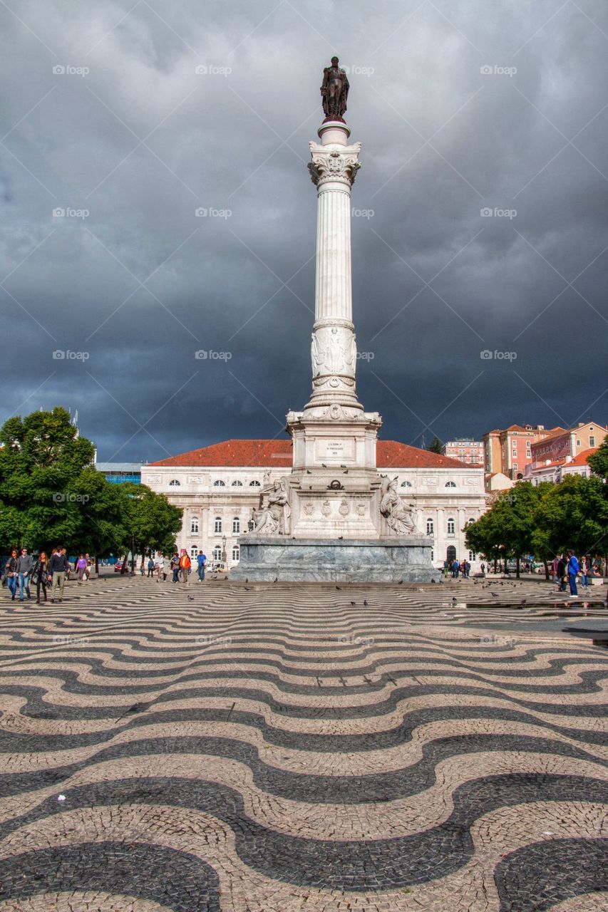 Rossio square in lisbon 