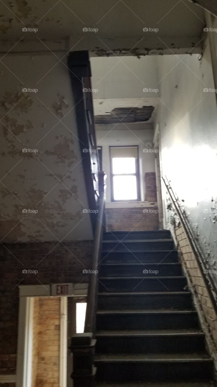 up to abandoned stairs