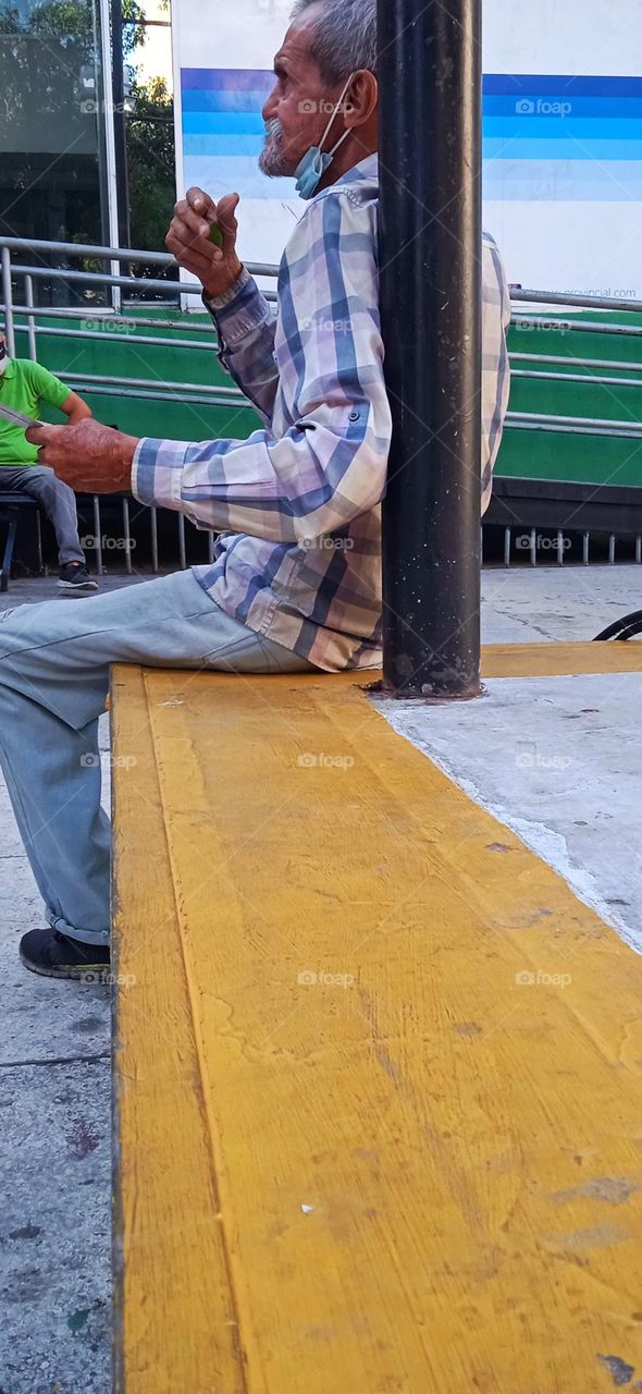 the old man in the square