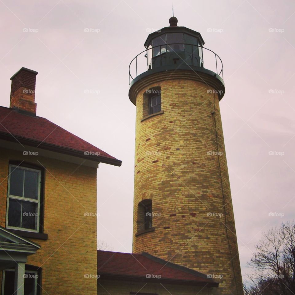 Beaverhead Light . Lighthouse on Beaver Island in Lake Michigan. 