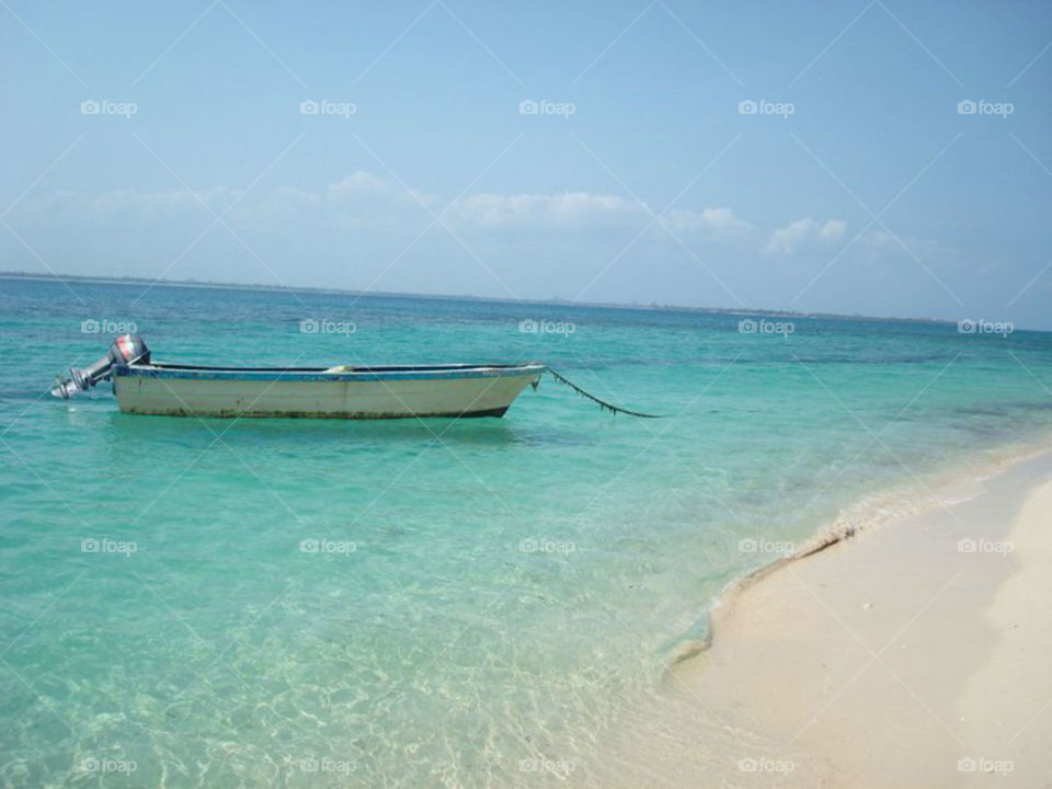 Zanzibar boat. Clea water Tanzania 