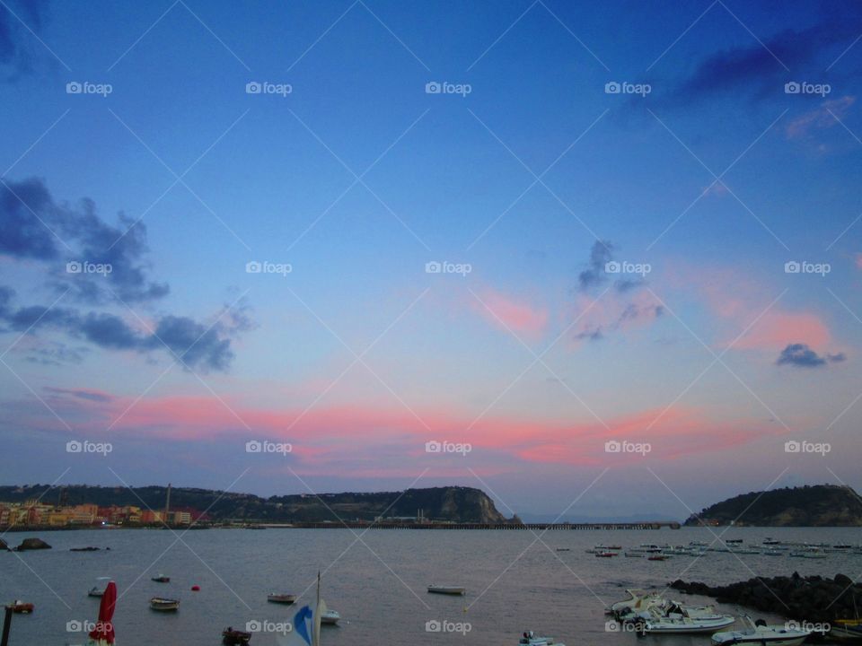 Water of the calm sea of La Pietra ( Naples - Italy ).