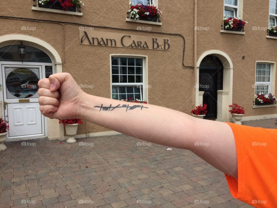 Anam Cara: soul friend in a old Celtic language. When you happen to walk past a B&B in Ireland that has the same name as your Celtic symbol tattoo!