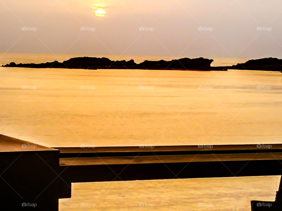 View from a pier at dusk