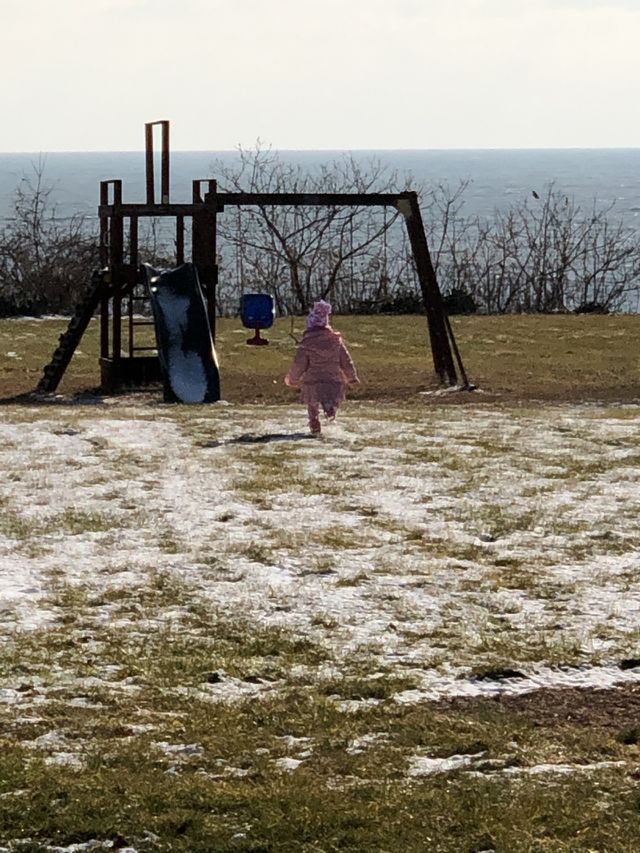 Play Equipment on countryside landscape, on Lake Erie, Blenheim, Ontario, Canada