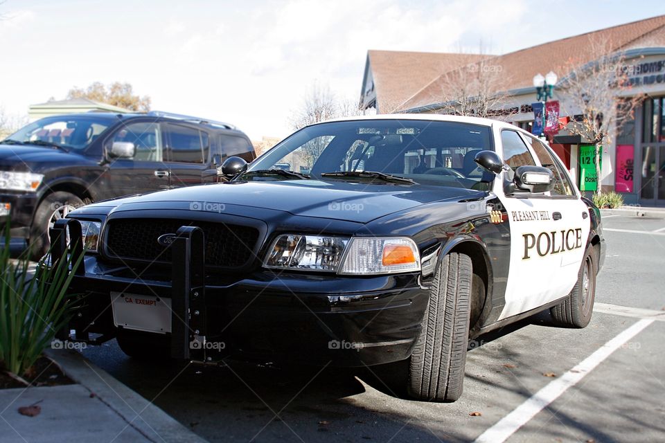 Police car in city 